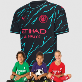 Kid's Manchester City Third Suit 23/24(Customizable)